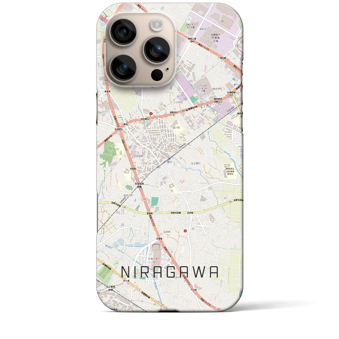 【韮川（群馬県）】地図柄iPhoneケース（バックカバータイプ）