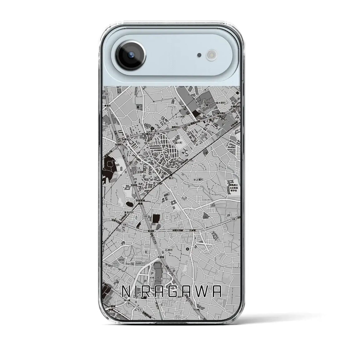 【韮川(群馬県)】地図柄iPhoneケース(クリアタイプ)モノトーン・iPhone 17 Pro Max 用