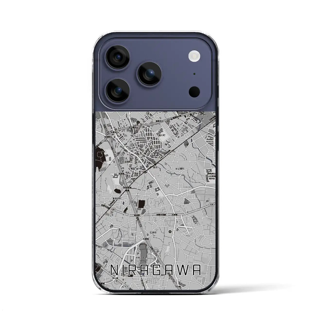 【韮川（群馬県）】地図柄iPhoneケース（クリアタイプ）