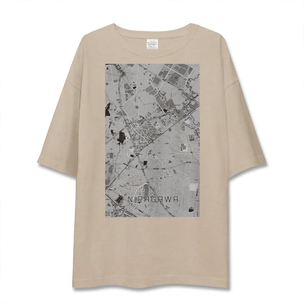 【韮川（群馬県）】地図柄ビッグシルエットTシャツ