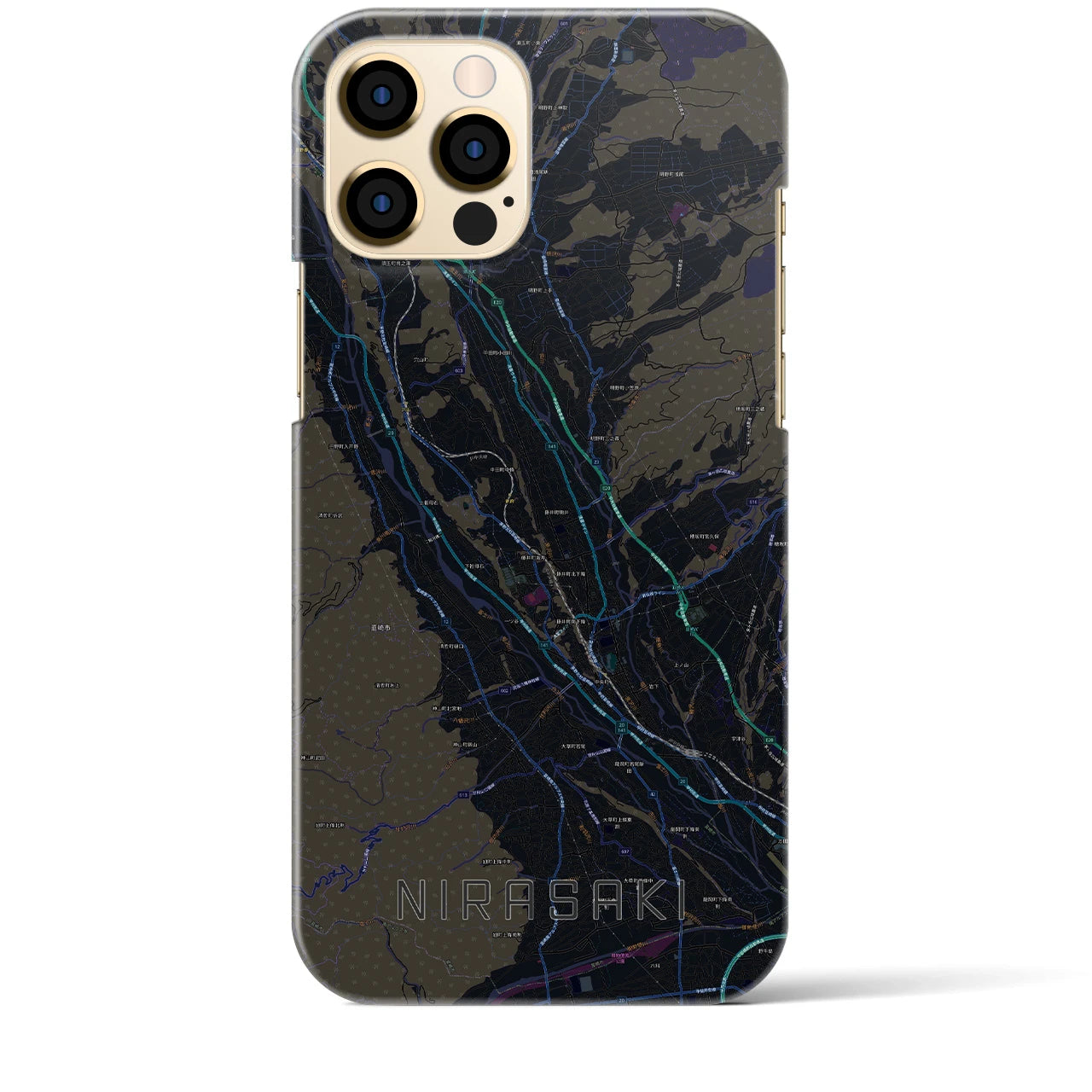 【韮崎（山梨県）】地図柄iPhoneケース（バックカバータイプ）