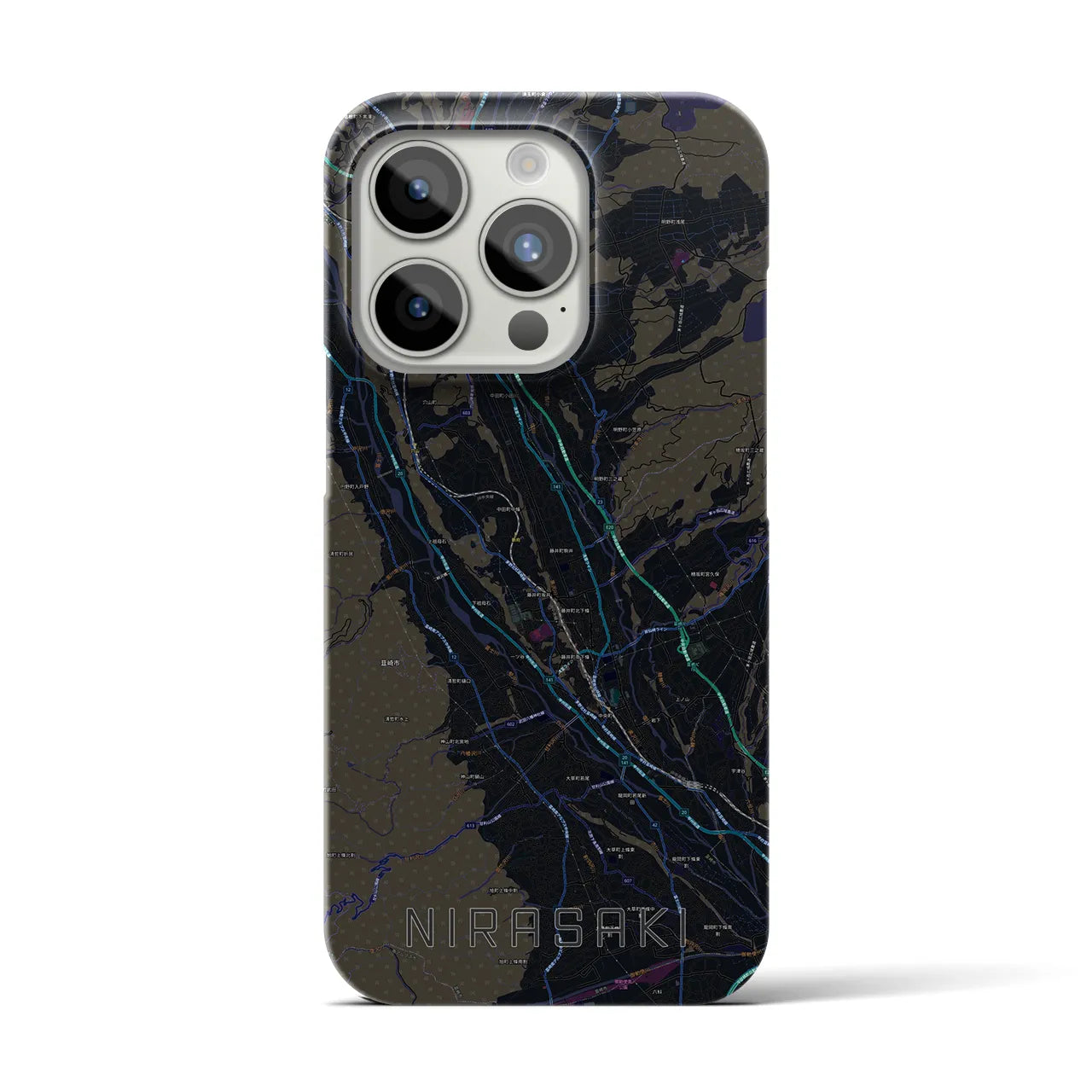 【韮崎（山梨県）】地図柄iPhoneケース（バックカバータイプ）