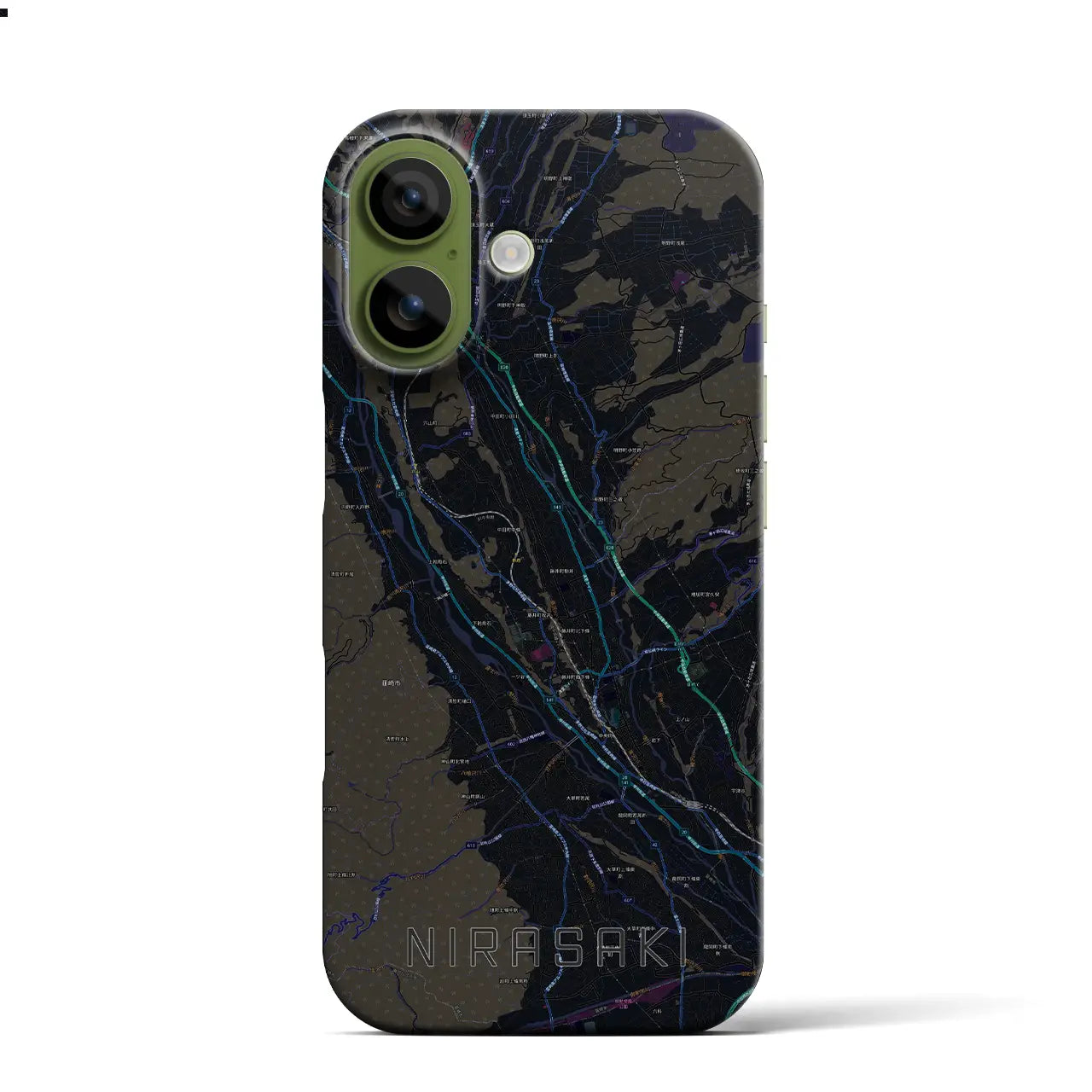 【韮崎（山梨県）】地図柄iPhoneケース（バックカバータイプ）