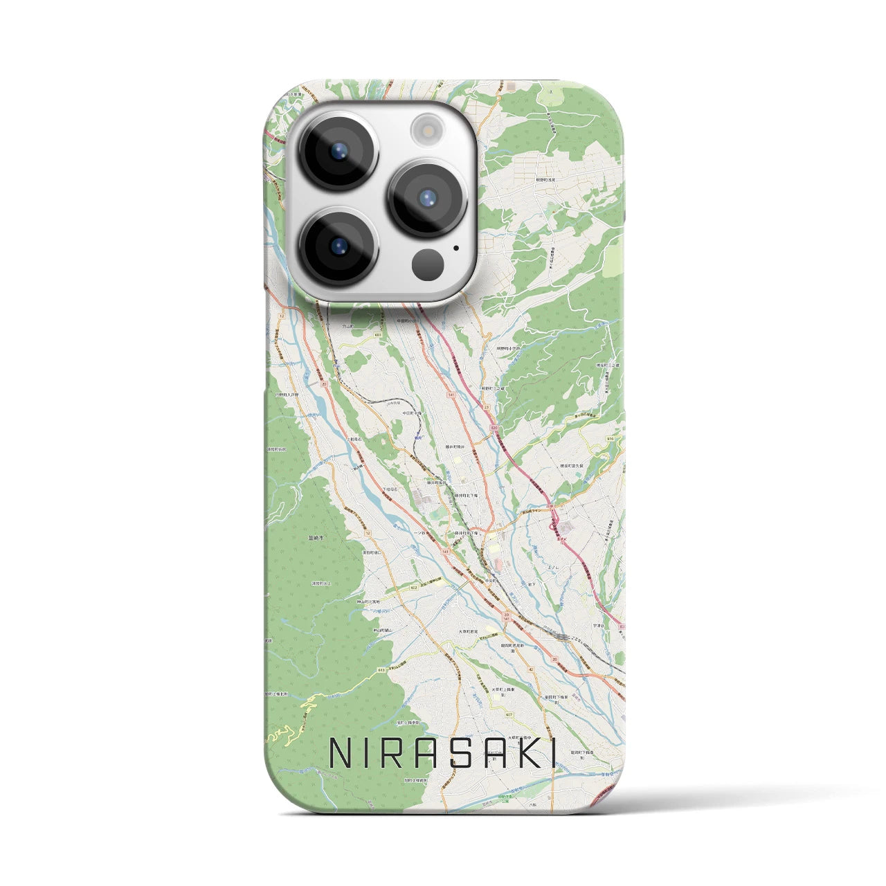 【韮崎（山梨県）】地図柄iPhoneケース（バックカバータイプ）