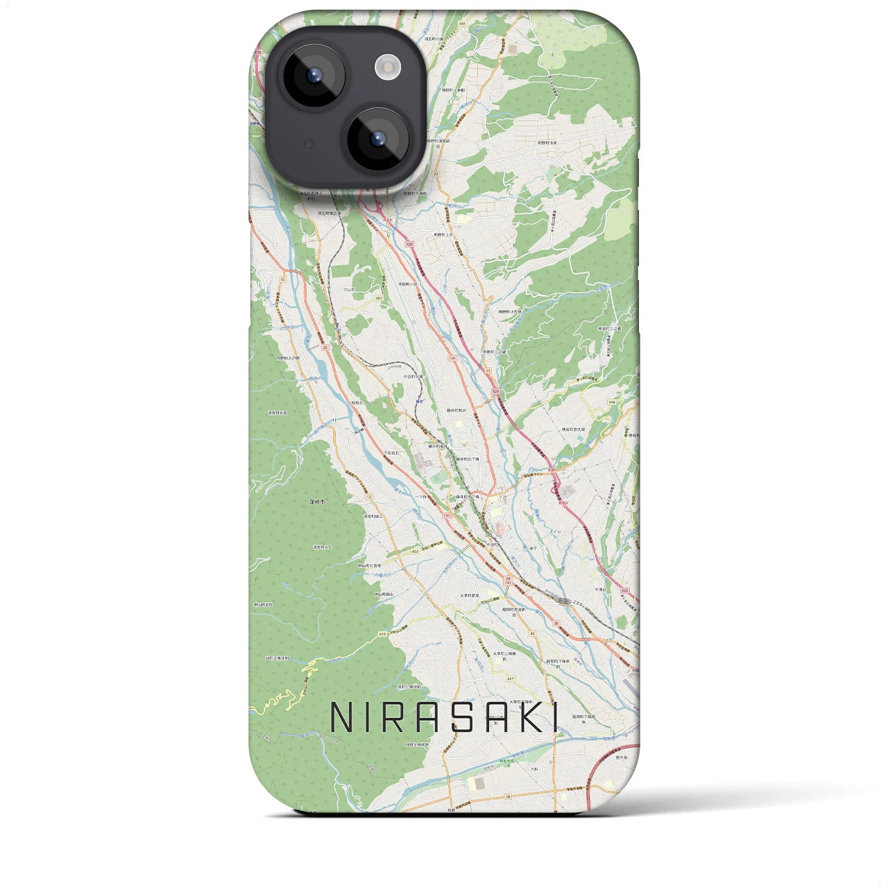 【韮崎（山梨県）】地図柄iPhoneケース（バックカバータイプ）