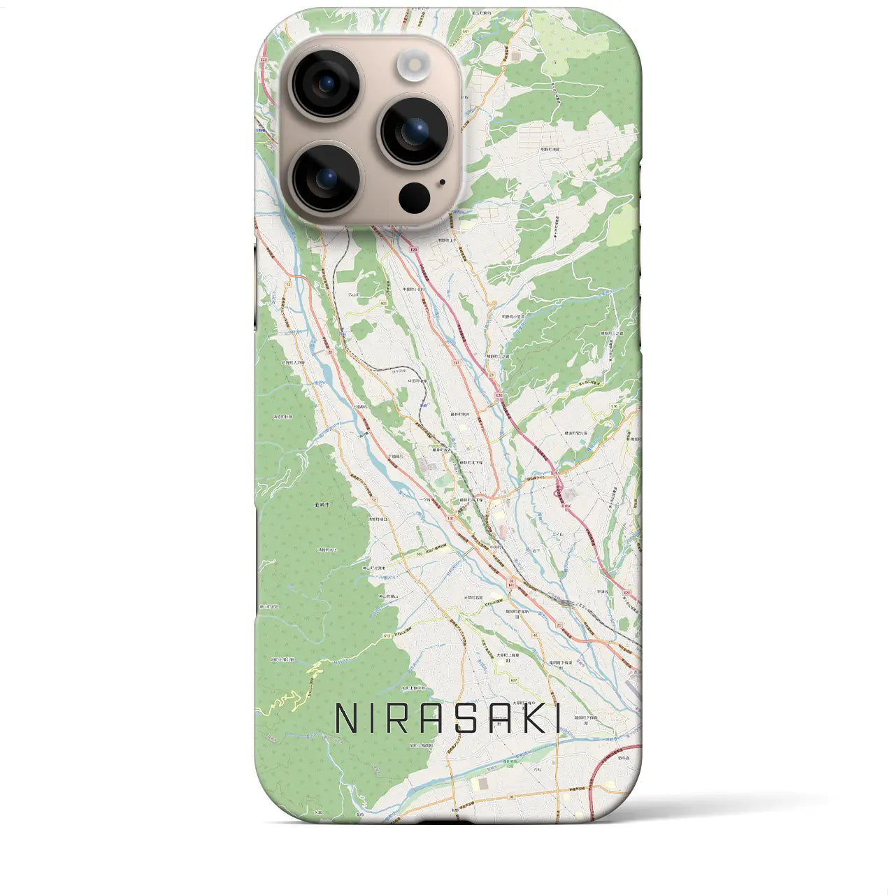 【韮崎（山梨県）】地図柄iPhoneケース（バックカバータイプ）