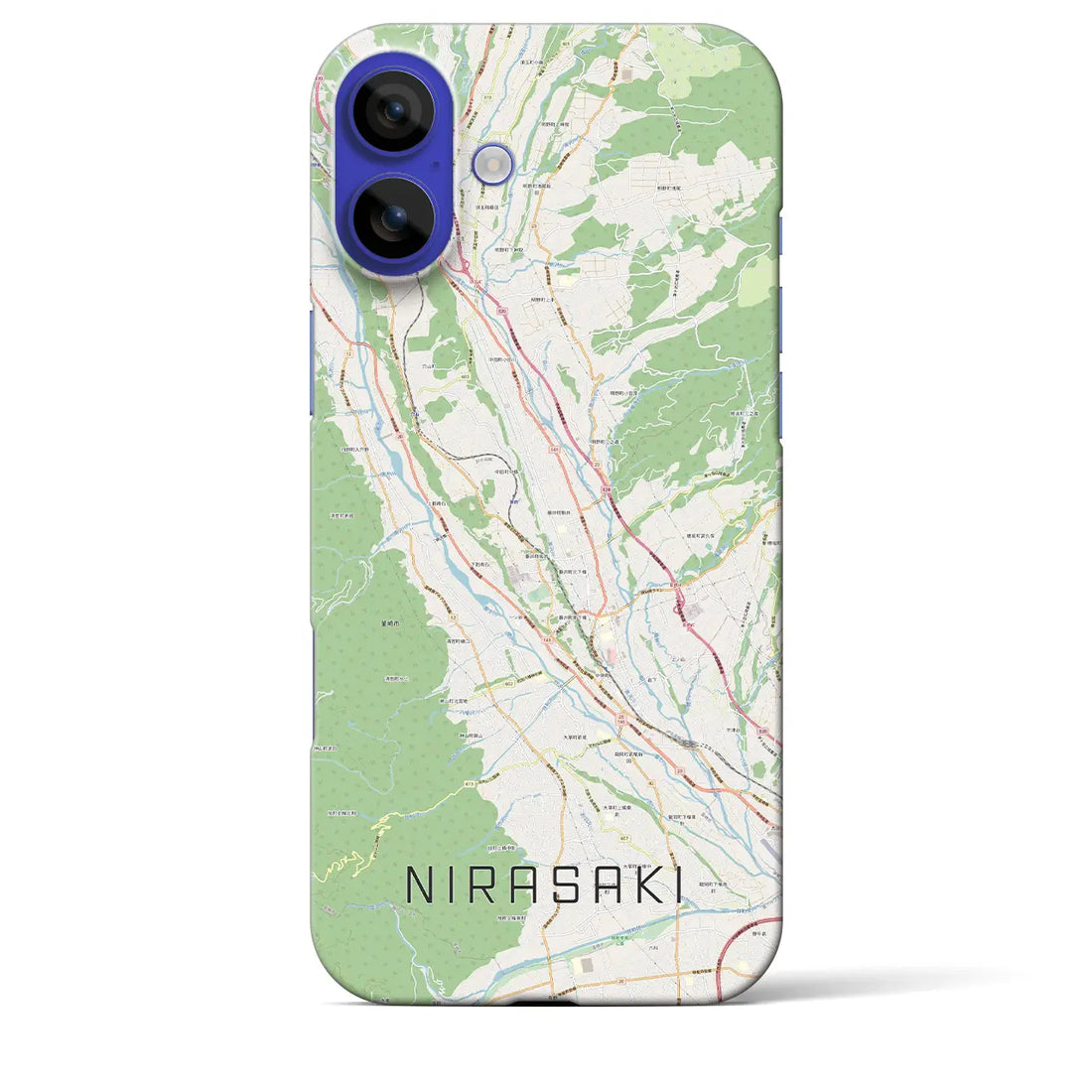 【韮崎(山梨県)】地図柄iPhoneケース(バックカバータイプ)ナチュラル・iPhone 16 Pro Max 用