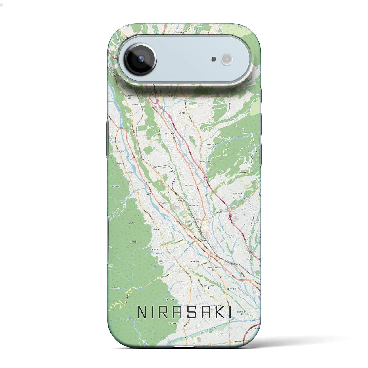 【韮崎（山梨県）】地図柄iPhoneケース（バックカバータイプ）