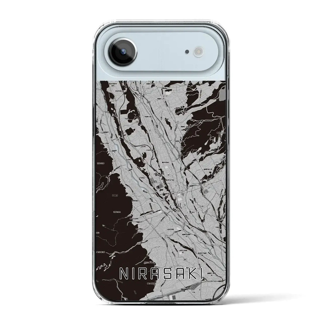 【韮崎(山梨県)】地図柄iPhoneケース(クリアタイプ)モノトーン・iPhone 17 Pro Max 用