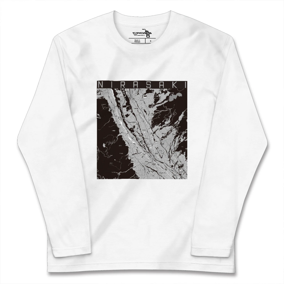 【韮崎（山梨県）】地図柄ロングスリーブTシャツ