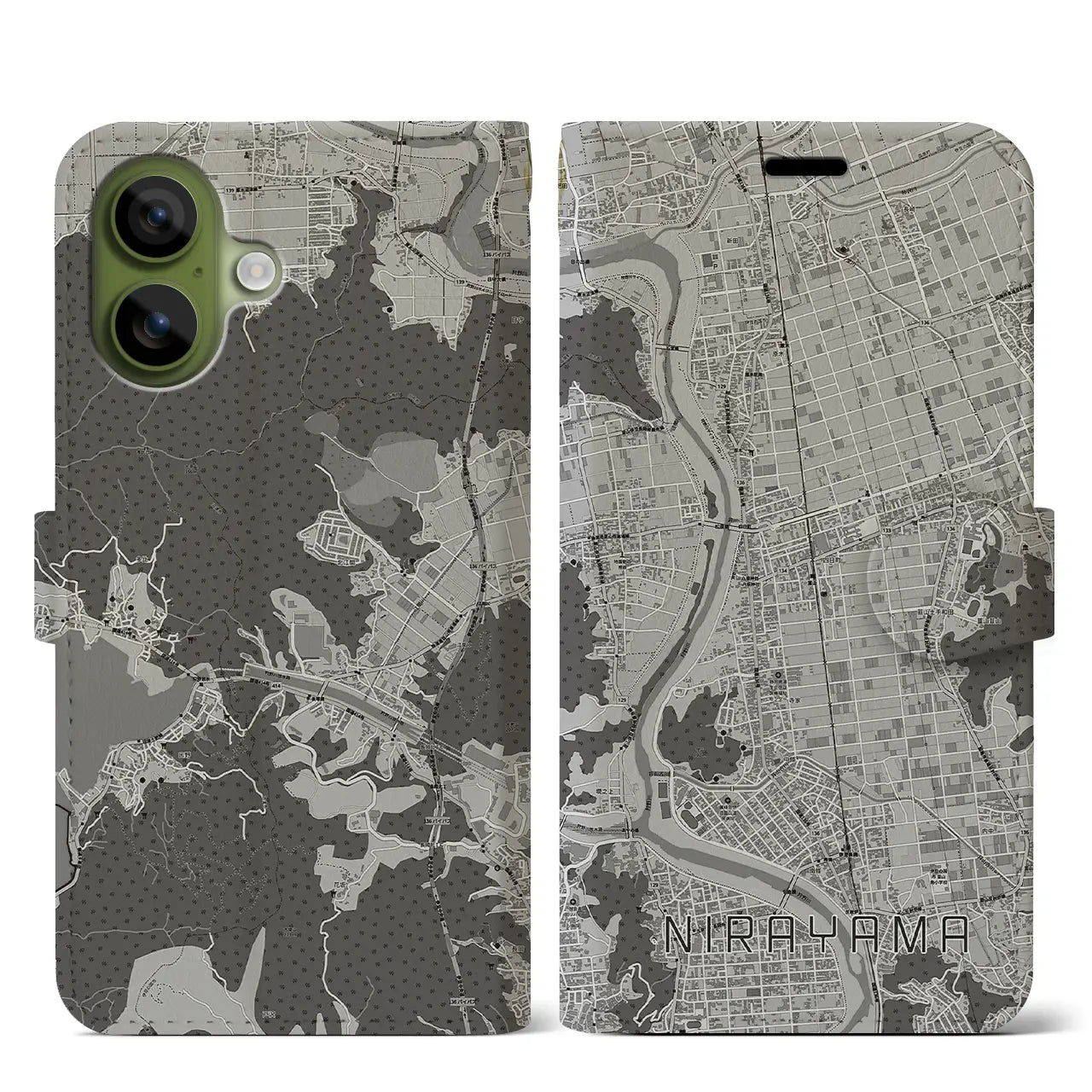 【韮山（静岡県）】地図柄iPhoneケース（手帳タイプ）