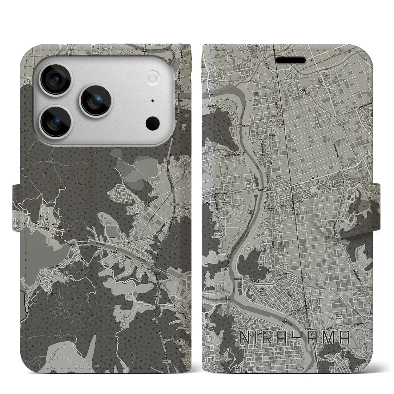 【韮山（静岡県）】地図柄iPhoneケース（手帳タイプ）