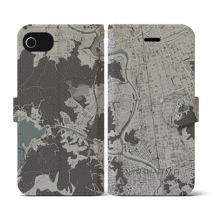 【韮山（静岡県）】地図柄iPhoneケース（手帳タイプ）モノトーン・iPhone SE（第3 / 第2世代） / 8 / 7 / 6s / 6 用