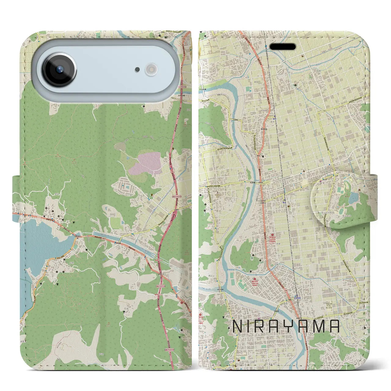 【韮山（静岡県）】地図柄iPhoneケース（手帳タイプ）