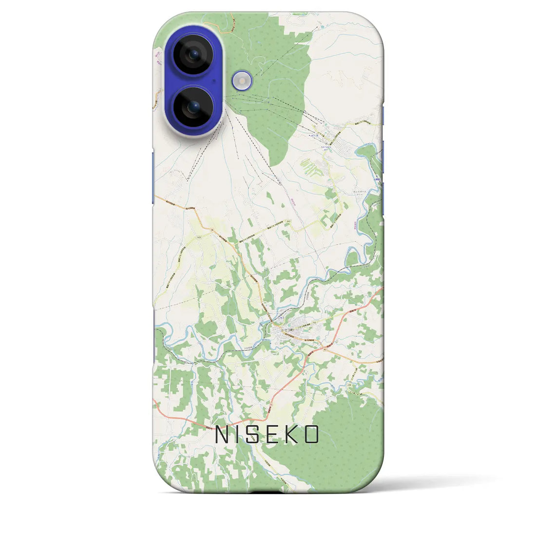 【ニセコ(北海道)】地図柄iPhoneケース(バックカバータイプ)ナチュラル・iPhone 16 Pro Max 用