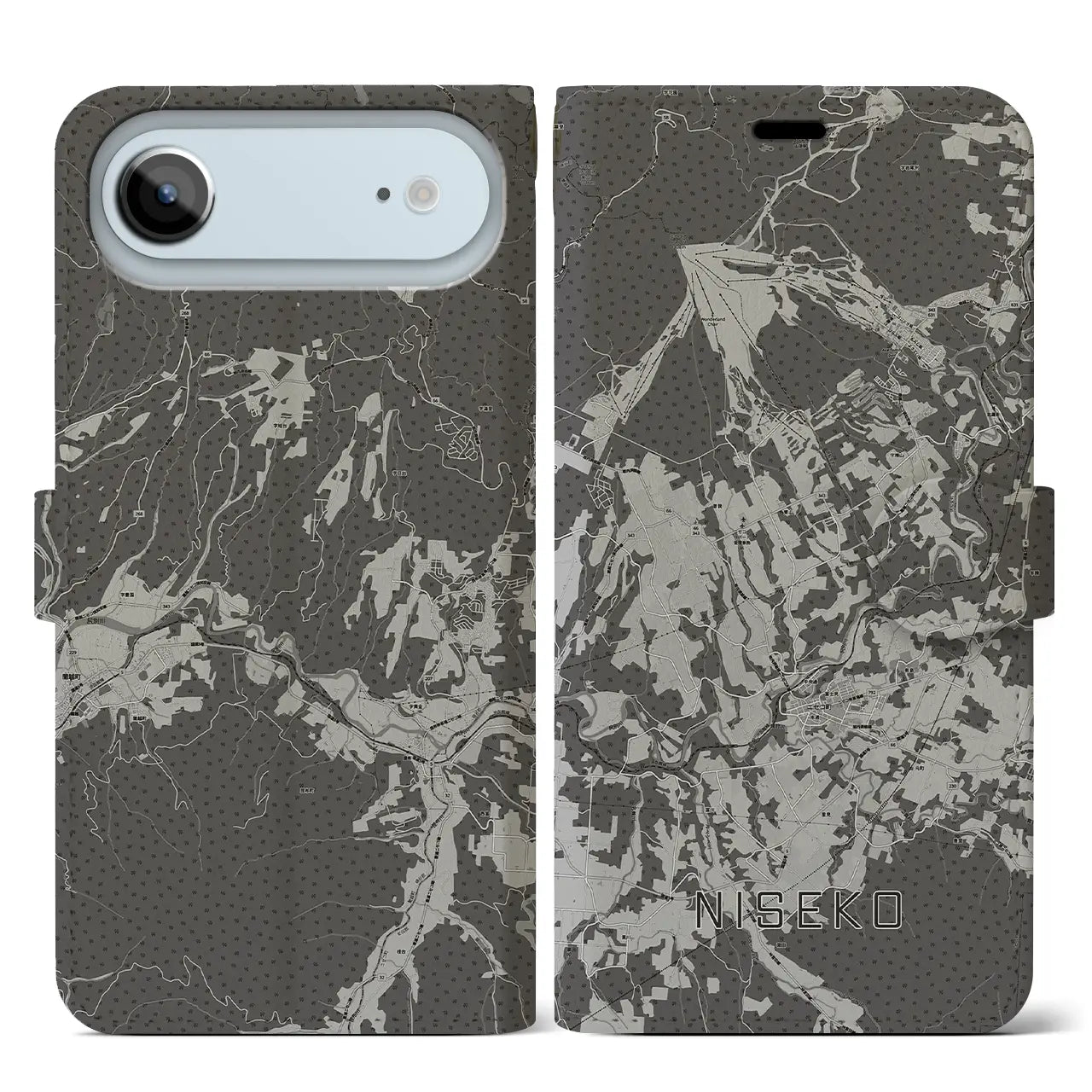 【ニセコ（北海道）】地図柄iPhoneケース（手帳タイプ）