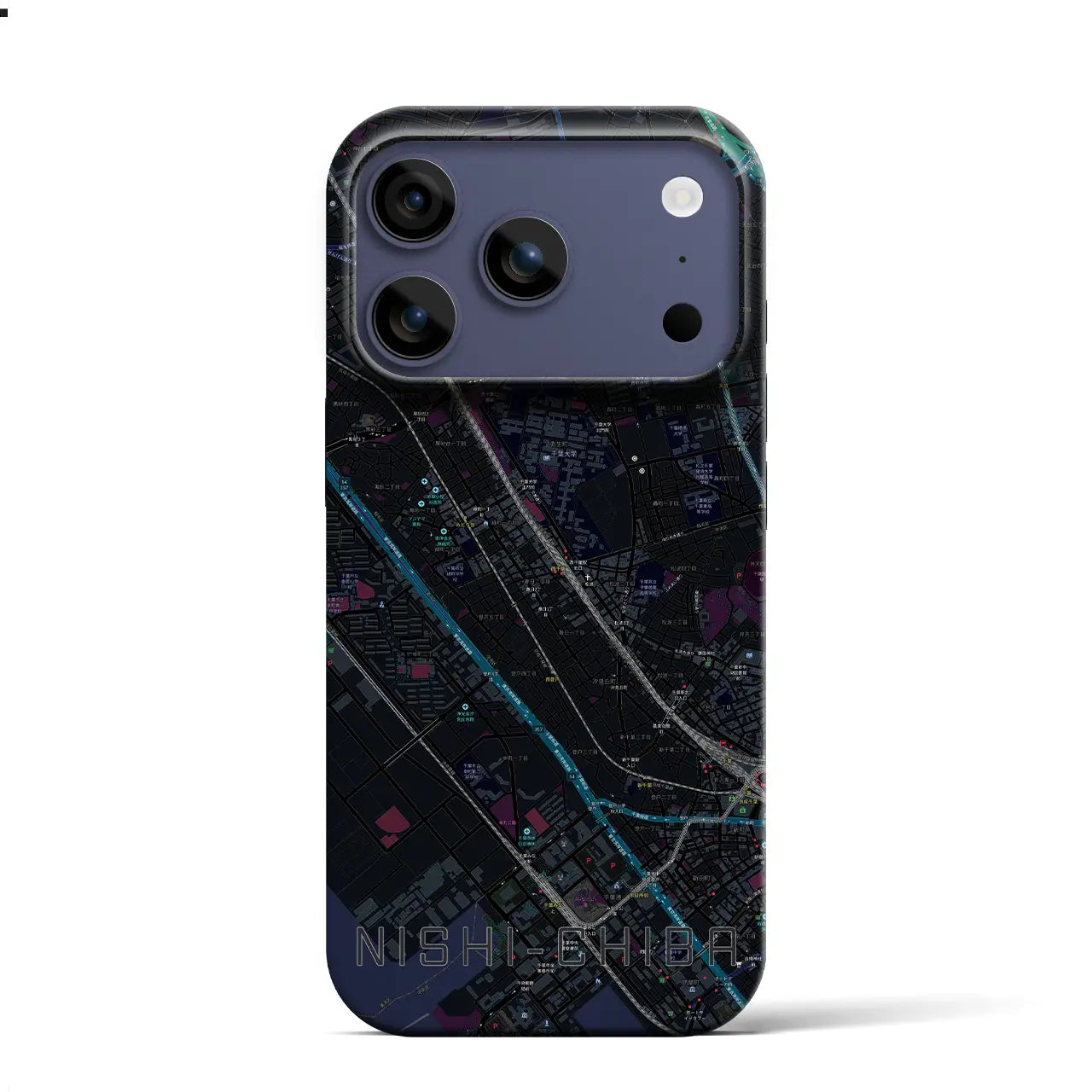 【西千葉（千葉県）】地図柄iPhoneケース（バックカバータイプ）