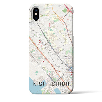 【西千葉（千葉県）】地図柄iPhoneケース（バックカバータイプ）