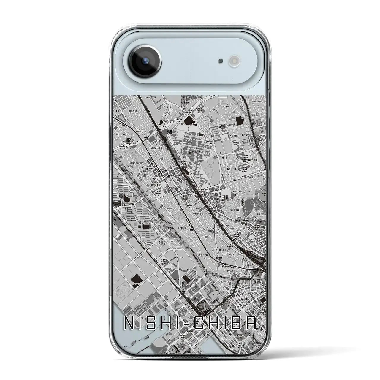 【西千葉（千葉県）】地図柄iPhoneケース（クリアタイプ）