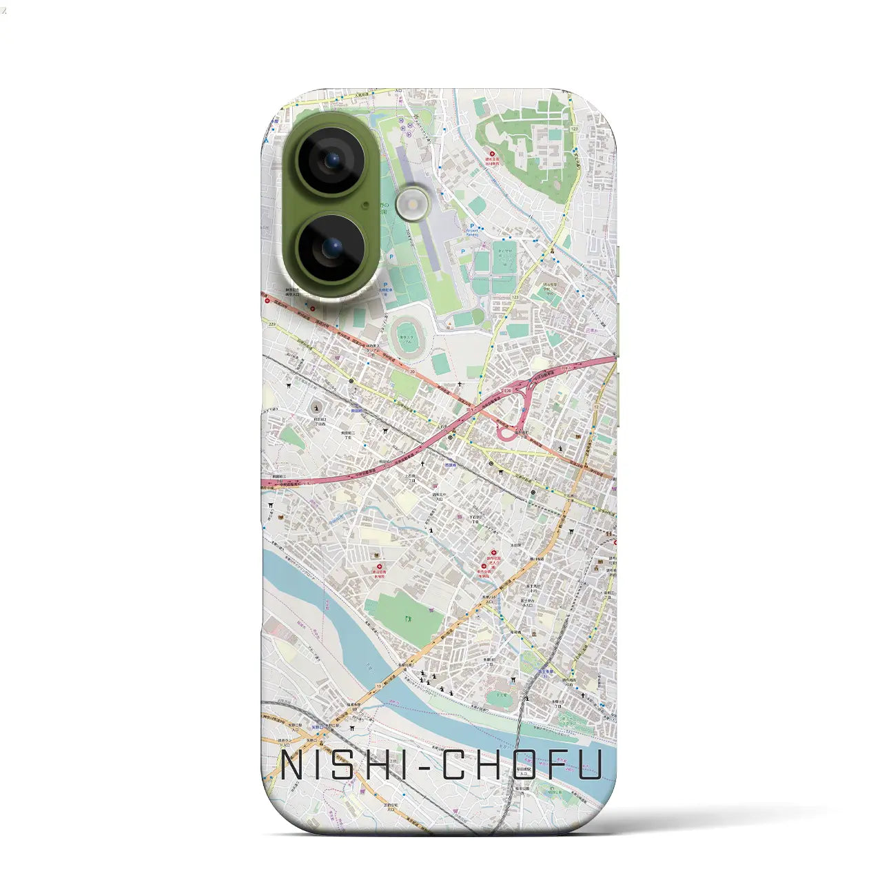 【西調布（東京都）】地図柄iPhoneケース（バックカバータイプ）