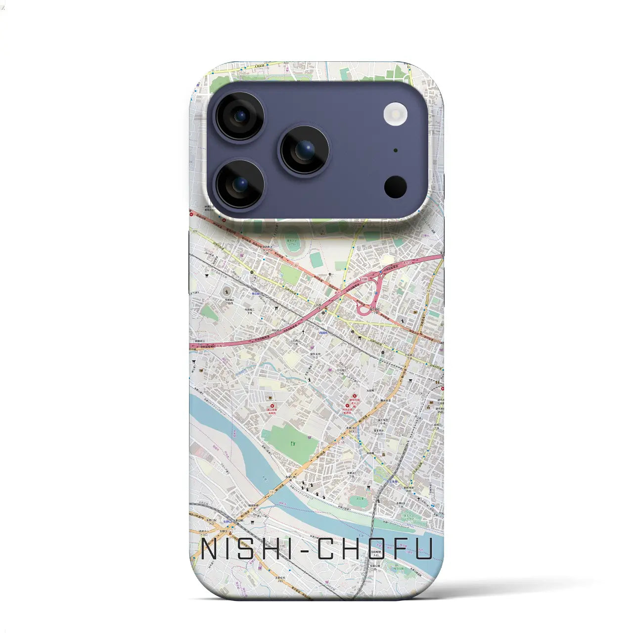 【西調布（東京都）】地図柄iPhoneケース（バックカバータイプ）