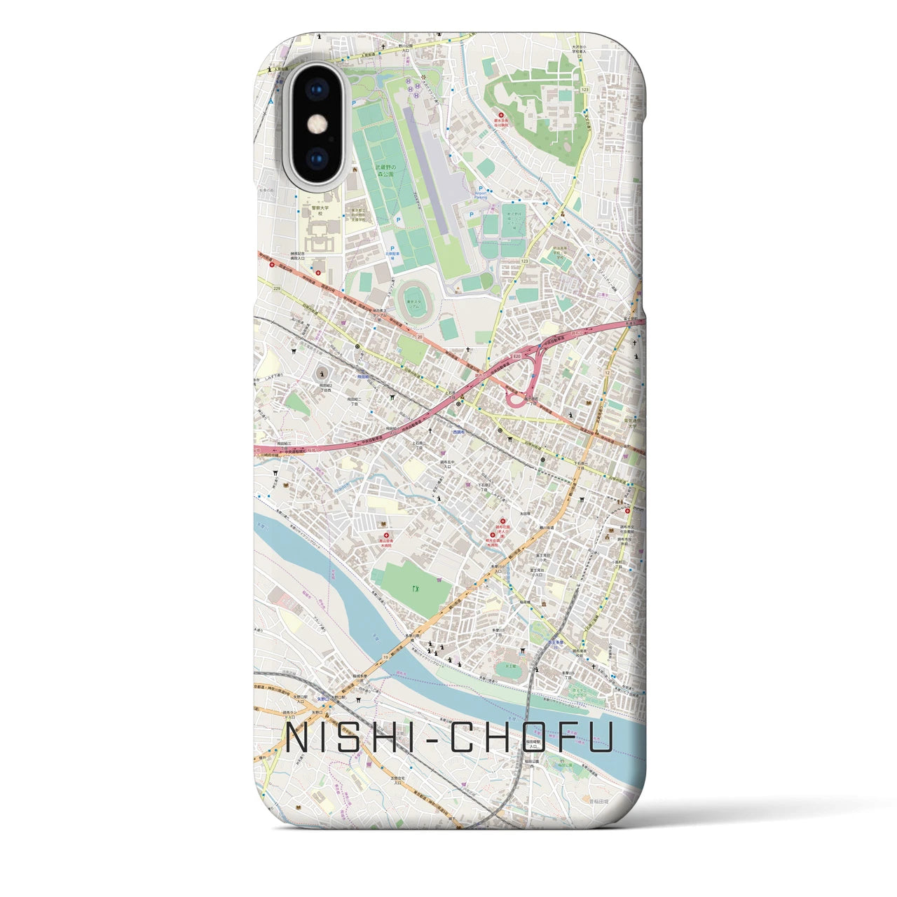 【西調布（東京都）】地図柄iPhoneケース（バックカバータイプ）