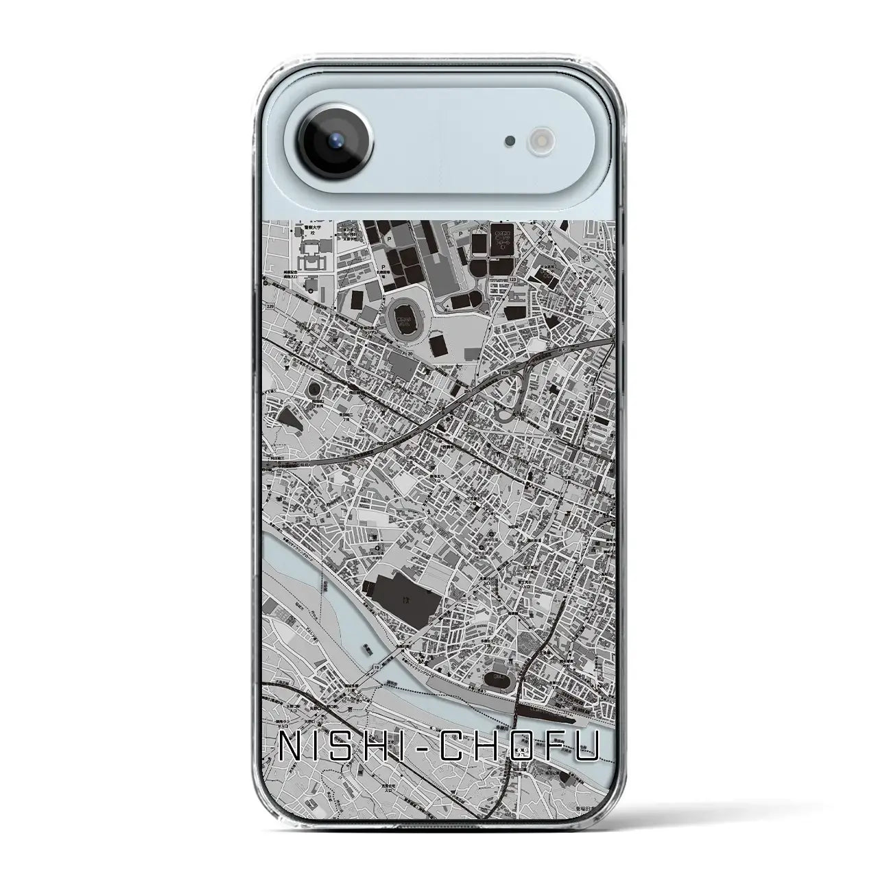 【西調布（東京都）】地図柄iPhoneケース（クリアタイプ）