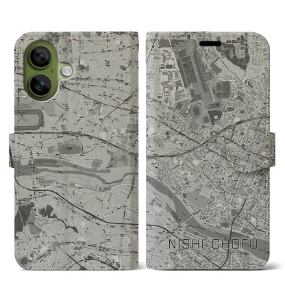 【西調布（東京都）】地図柄iPhoneケース（手帳タイプ）