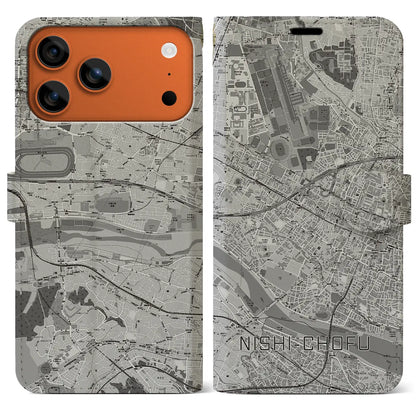 【西調布（東京都）】地図柄iPhoneケース（手帳タイプ）