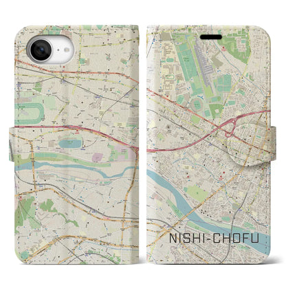 【西調布（東京都）】地図柄iPhoneケース（手帳タイプ）