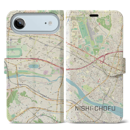 【西調布（東京都）】地図柄iPhoneケース（手帳タイプ）