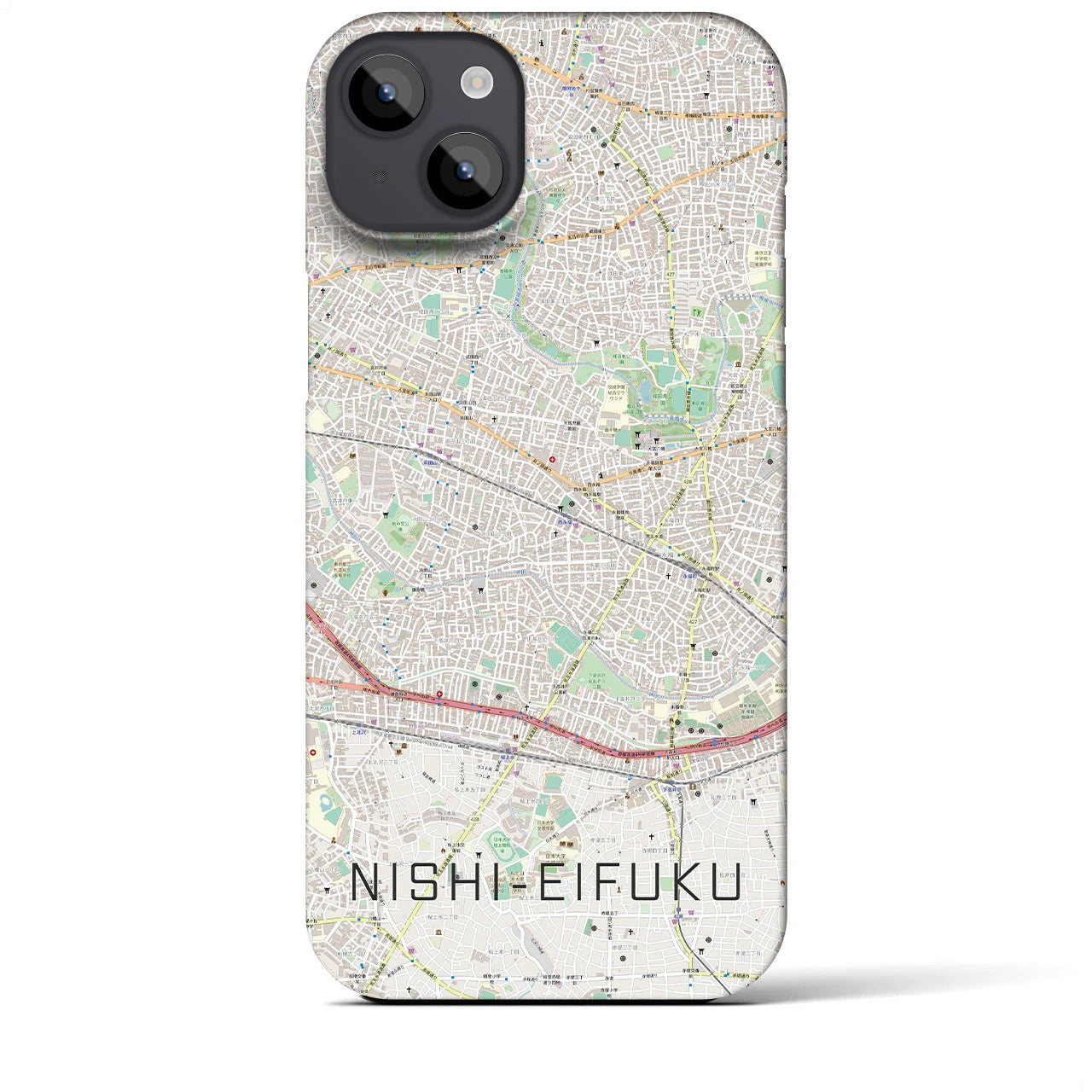 【西永福（東京都）】地図柄iPhoneケース（バックカバータイプ）