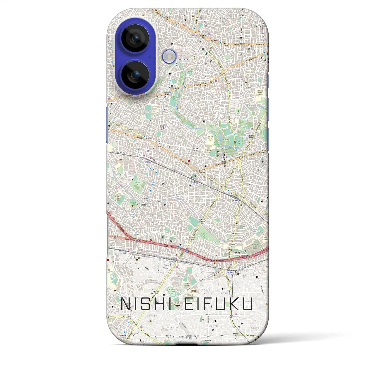 【西永福（東京都）】地図柄iPhoneケース（バックカバータイプ）ナチュラル・iPhone 16 Pro Max 用