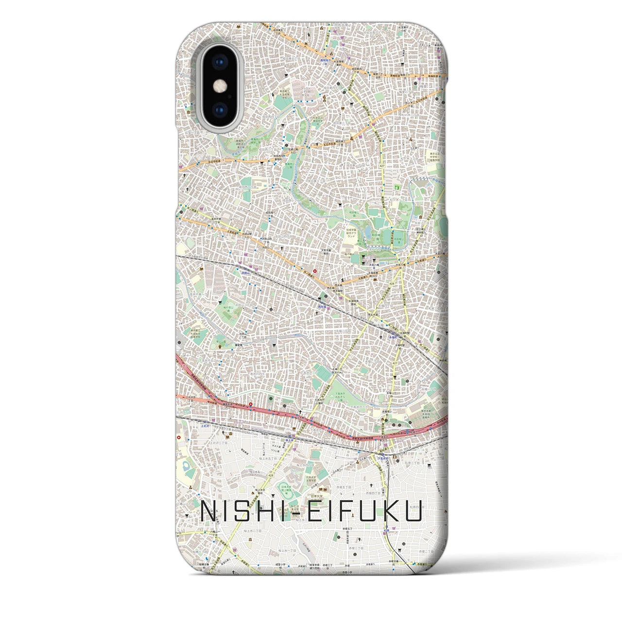 【西永福（東京都）】地図柄iPhoneケース（バックカバータイプ）