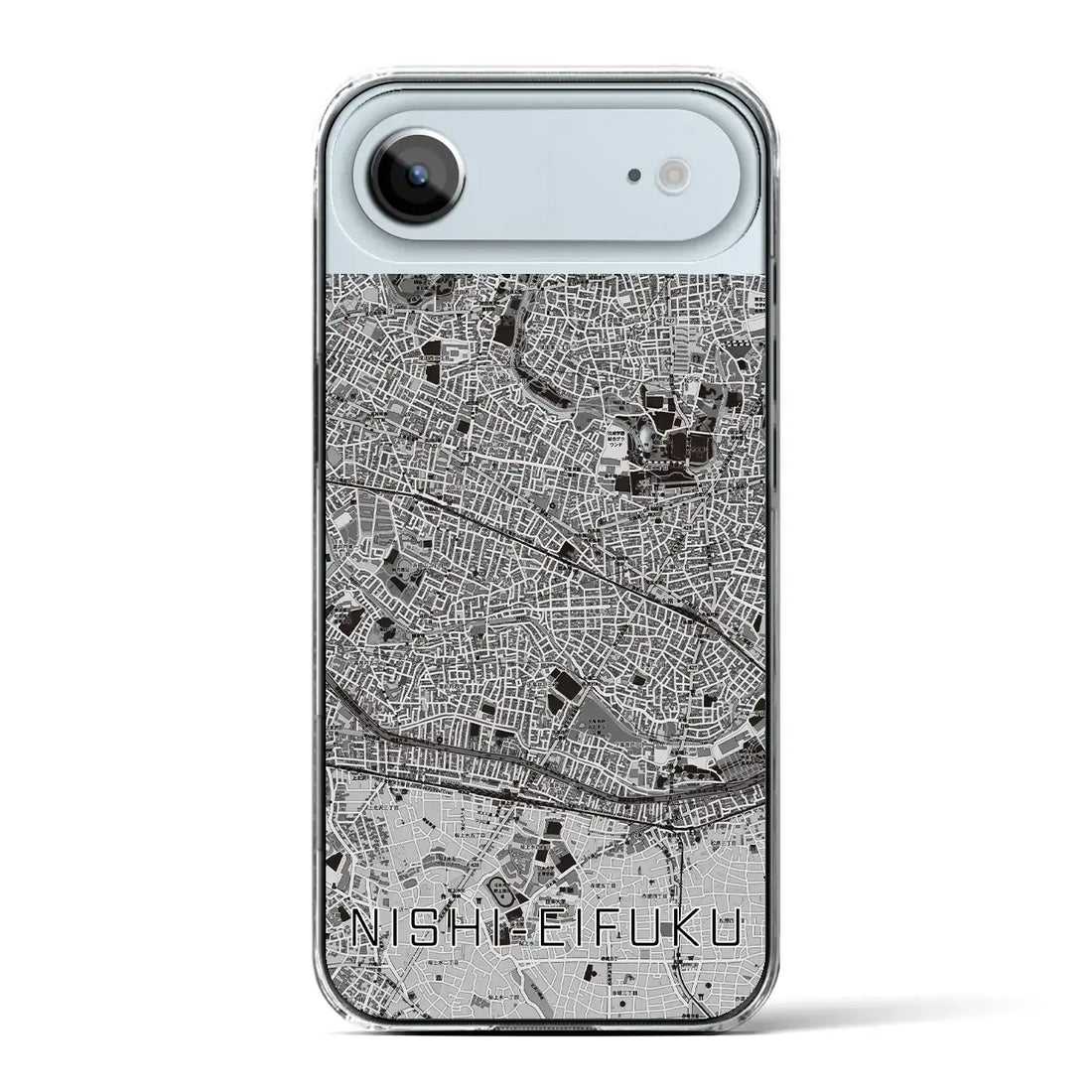 【西永福（東京都）】地図柄iPhoneケース（クリアタイプ）モノトーン・iPhone 17 Pro Max 用
