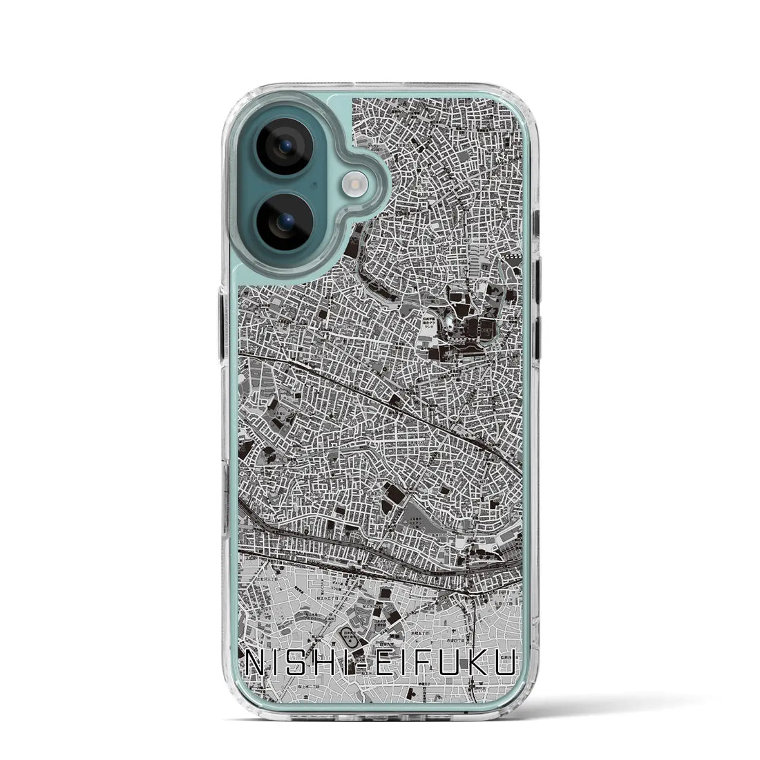 【西永福（東京都）】地図柄iPhoneケース（MagSafeタイプ）モノトーン・iPhone 16 Pro 用