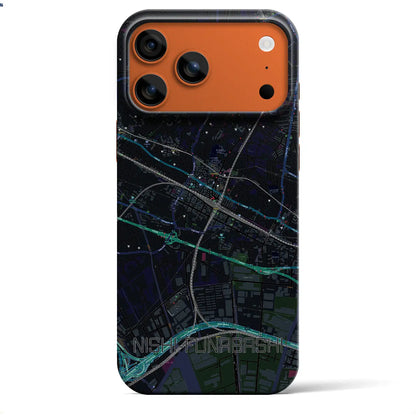 【西船橋（千葉県）】地図柄iPhoneケース（バックカバータイプ）