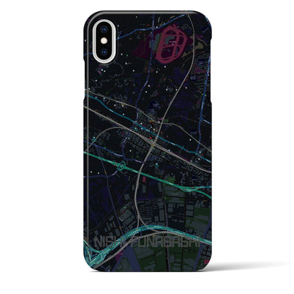 【西船橋（千葉県）】地図柄iPhoneケース（バックカバータイプ）