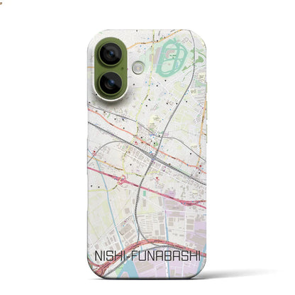 【西船橋（千葉県）】地図柄iPhoneケース（バックカバータイプ）