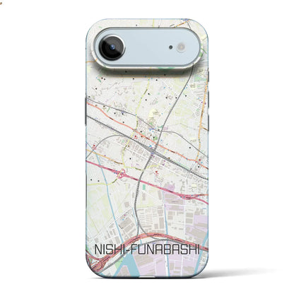 【西船橋（千葉県）】地図柄iPhoneケース（バックカバータイプ）