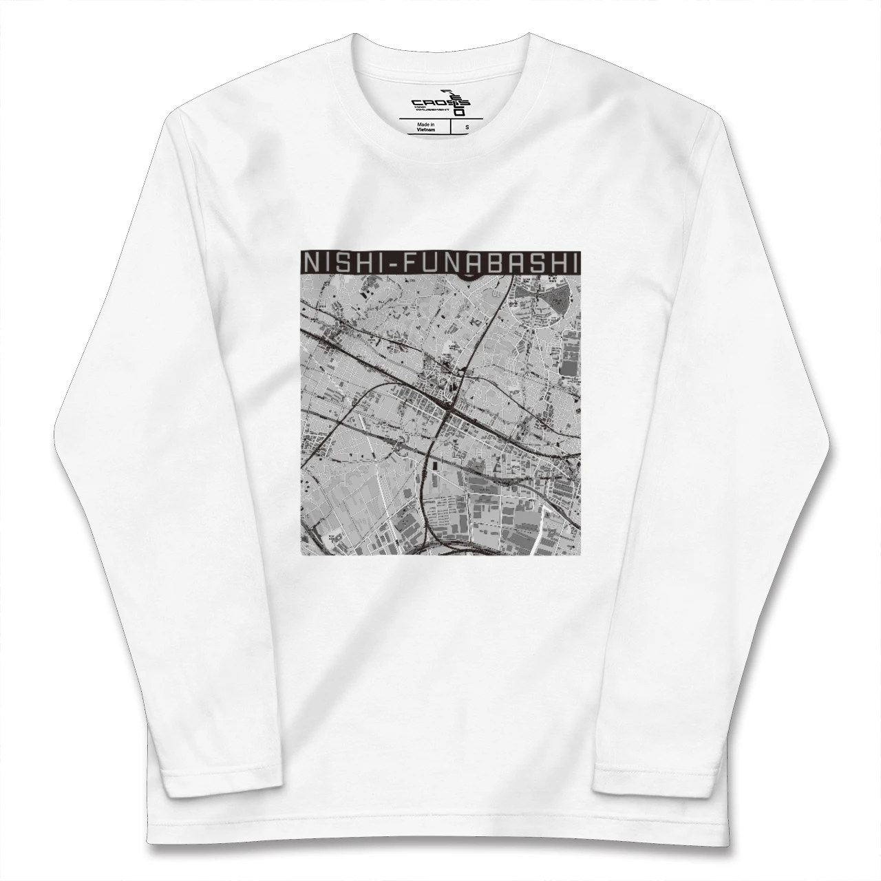 【西船橋（千葉県）】地図柄ロングスリーブTシャツ