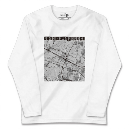 【西船橋（千葉県）】地図柄ロングスリーブTシャツ