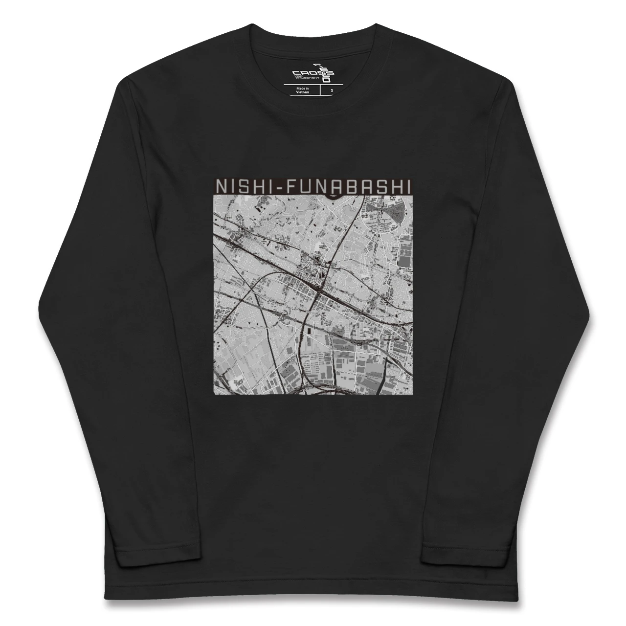 【西船橋（千葉県）】地図柄ロングスリーブTシャツ