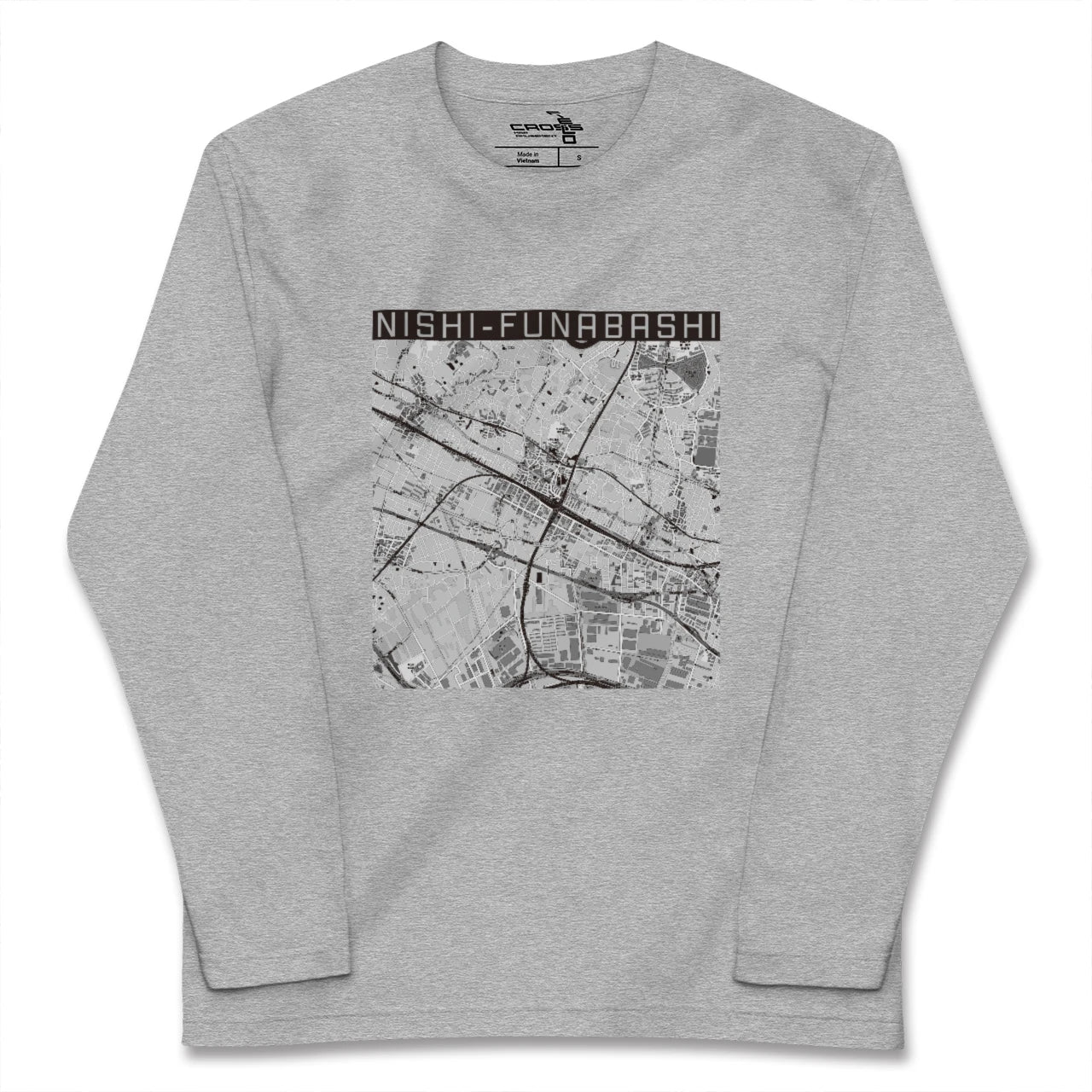 【西船橋（千葉県）】地図柄ロングスリーブTシャツ