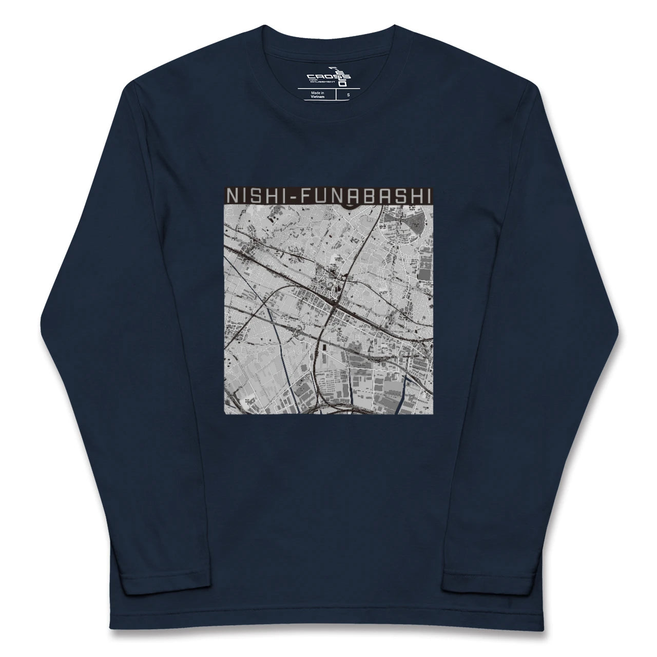 【西船橋（千葉県）】地図柄ロングスリーブTシャツ