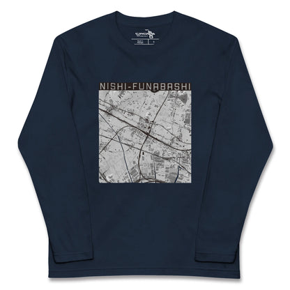 【西船橋（千葉県）】地図柄ロングスリーブTシャツ
