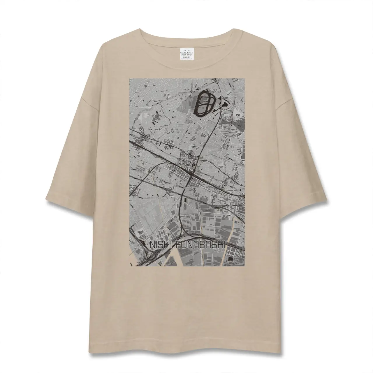 【西船橋（千葉県）】地図柄ビッグシルエットTシャツ