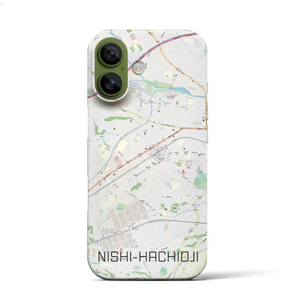 【西八王子（東京都）】地図柄iPhoneケース（バックカバータイプ）