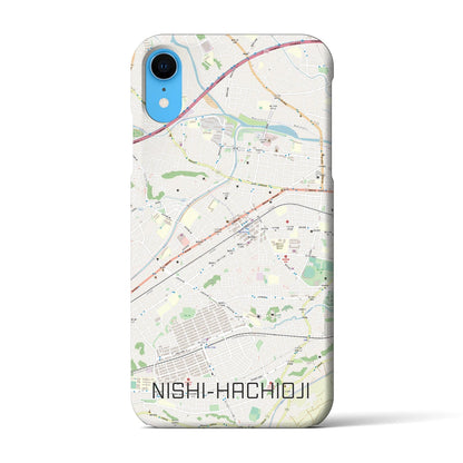 【西八王子（東京都）】地図柄iPhoneケース（バックカバータイプ）