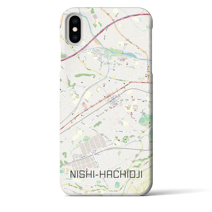 【西八王子（東京都）】地図柄iPhoneケース（バックカバータイプ）